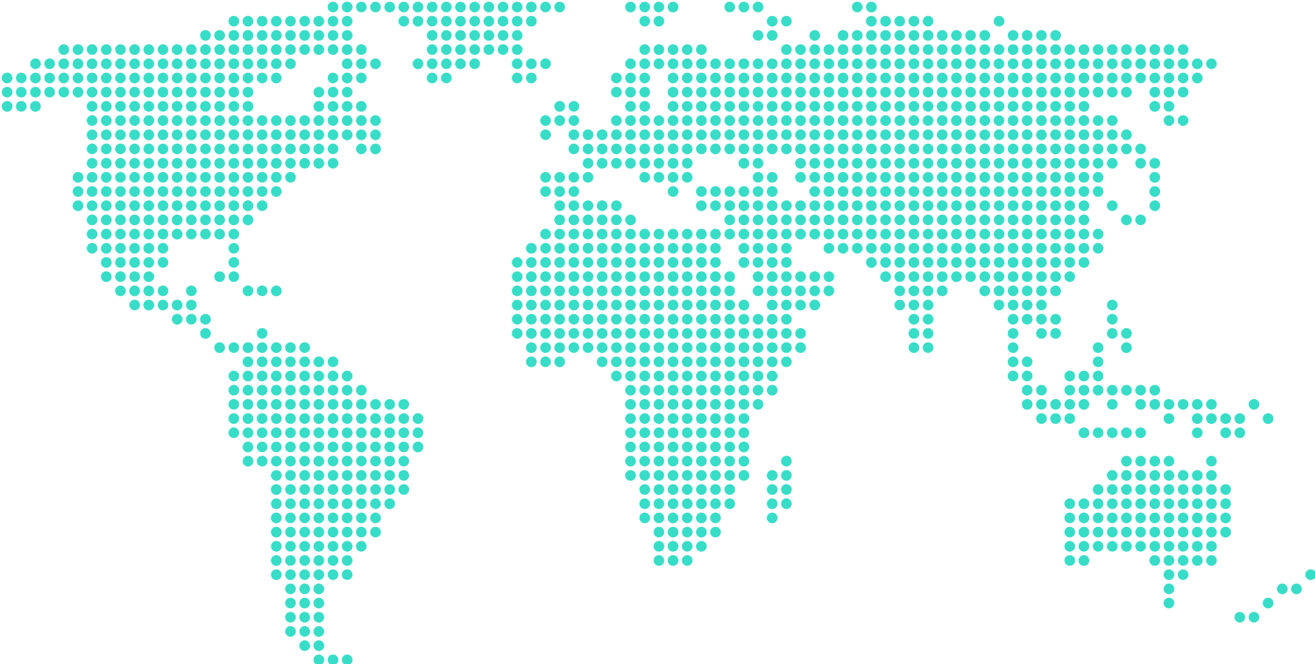 dotted map to showcase the reach of the product